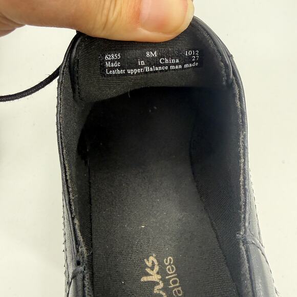 CLARKS Lace Up Ankle Boot Size 8 Womens Black Block Heel Witchy Brogue Retro - Picture 6 of 8